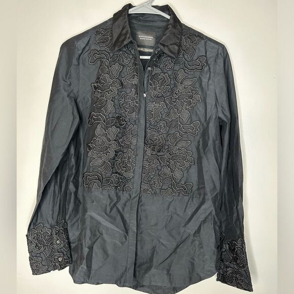 Scotch & Soda Lace Embroidered Button Up Top